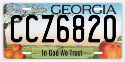 GA license plate CCZ6820