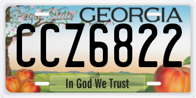 GA license plate CCZ6822