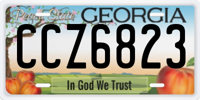 GA license plate CCZ6823