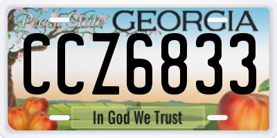 GA license plate CCZ6833