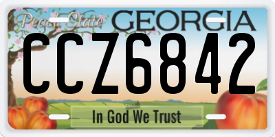 GA license plate CCZ6842