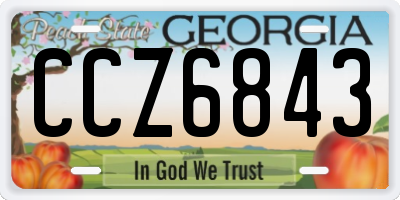 GA license plate CCZ6843