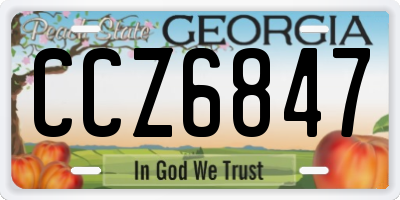GA license plate CCZ6847