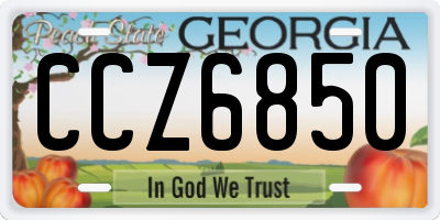 GA license plate CCZ6850