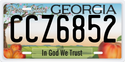 GA license plate CCZ6852
