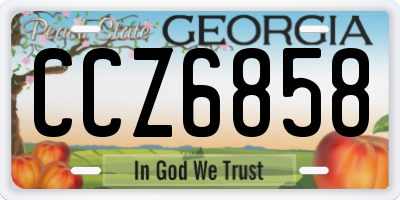 GA license plate CCZ6858