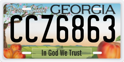 GA license plate CCZ6863