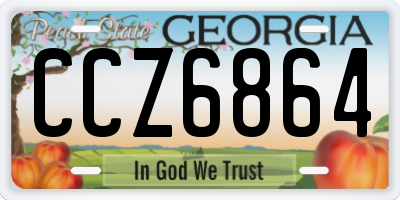 GA license plate CCZ6864