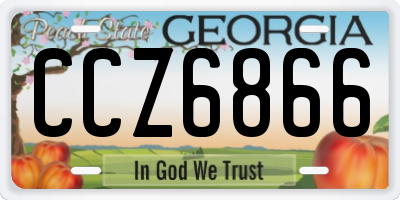 GA license plate CCZ6866
