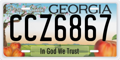 GA license plate CCZ6867