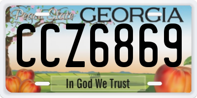 GA license plate CCZ6869