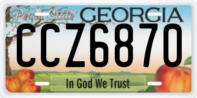 GA license plate CCZ6870