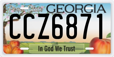 GA license plate CCZ6871