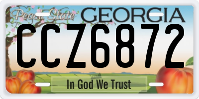 GA license plate CCZ6872
