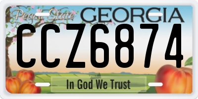GA license plate CCZ6874