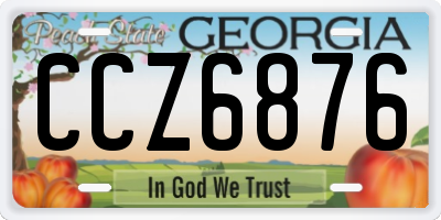 GA license plate CCZ6876