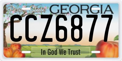 GA license plate CCZ6877