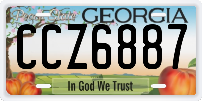 GA license plate CCZ6887