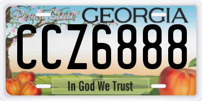 GA license plate CCZ6888