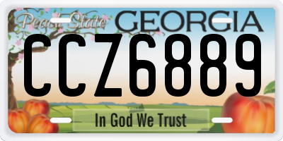 GA license plate CCZ6889