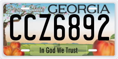 GA license plate CCZ6892
