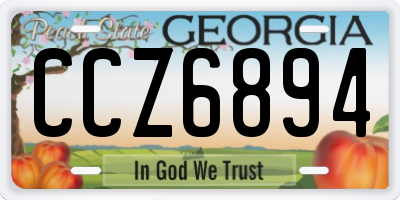 GA license plate CCZ6894
