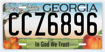 GA license plate CCZ6896