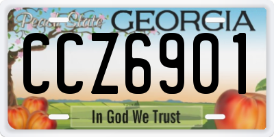 GA license plate CCZ6901