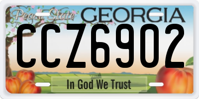 GA license plate CCZ6902