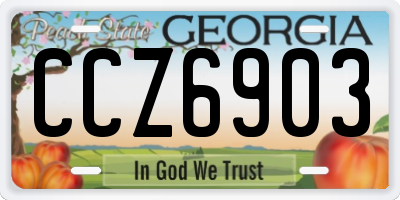 GA license plate CCZ6903