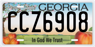 GA license plate CCZ6908