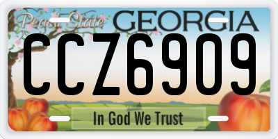 GA license plate CCZ6909