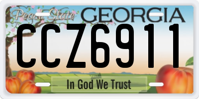 GA license plate CCZ6911