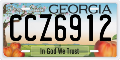 GA license plate CCZ6912