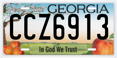 GA license plate CCZ6913