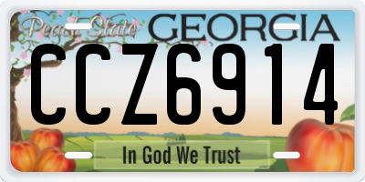 GA license plate CCZ6914
