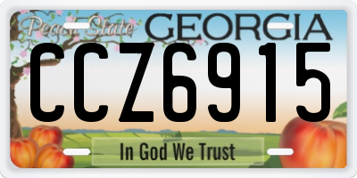 GA license plate CCZ6915