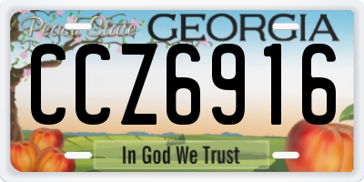 GA license plate CCZ6916