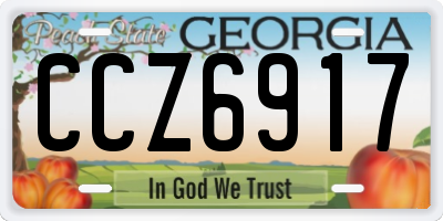 GA license plate CCZ6917