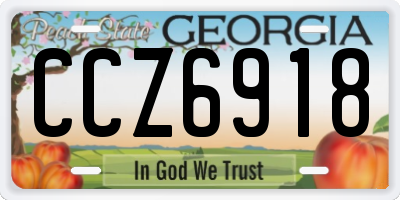 GA license plate CCZ6918