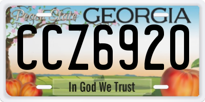 GA license plate CCZ6920