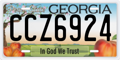 GA license plate CCZ6924