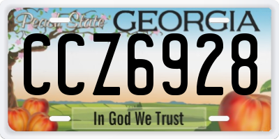 GA license plate CCZ6928