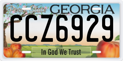 GA license plate CCZ6929