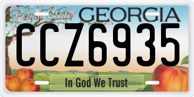 GA license plate CCZ6935