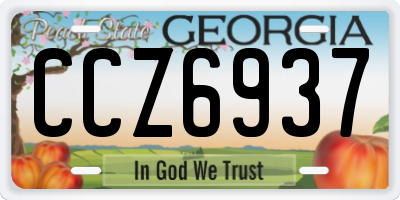 GA license plate CCZ6937