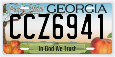 GA license plate CCZ6941