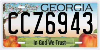 GA license plate CCZ6943