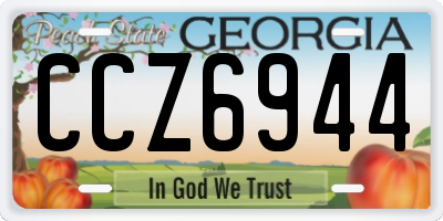 GA license plate CCZ6944