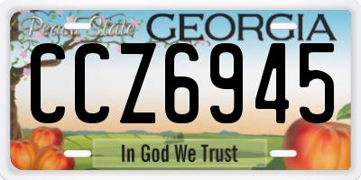 GA license plate CCZ6945